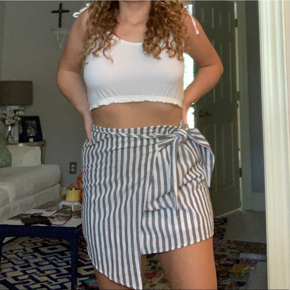 Striped Wrap Skirt